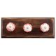 Red Leaf Floral Ceramic Wooden Hooks